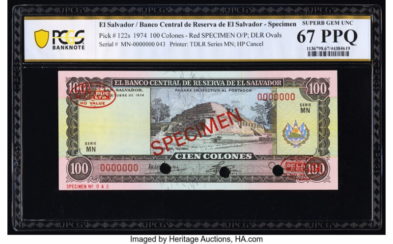 El Salvador Banco Central de Reserva de El Salvador 100 Colones 15.10.1974 Pick ...