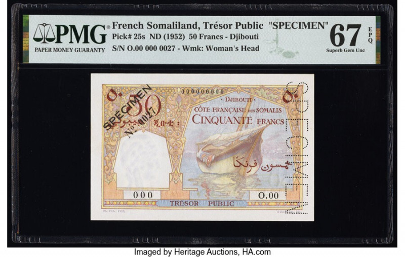 French Somaliland Tresor Public, Cote Francaise des Somalis, Djibouti 50 Francs ...