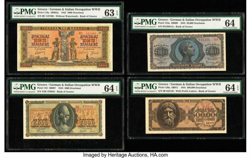 Germany & Greece Group Lot of 7 Examples PMG Gem Uncirculated 65 EPQ; Choice Unc...