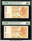 Hong Kong Standard Chartered Bank 1000 Dollars 1.1.2001 Pick 289d KNB68t Two Consecutive Examples PMG Gem Uncirculated 66 EPQ (2). 

HID09801242017

©...