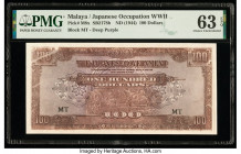 Malaya Japanese Government 100 Dollars ND (1944) Pick M8x SB2178b PMG Choice Uncirculated 63 EPQ. 

HID09801242017

© 2022 Heritage Auctions | All Rig...