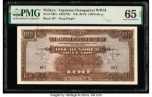 Malaya Japanese Government 100 Dollars ND (1944) Pick M8x SB2178b PMG Gem Uncirculated 65 EPQ. 

HID09801242017

© 2022 Heritage Auctions | All Rights...