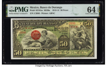Mexico Banco de Durango 50 Pesos 2.1914 Pick S276Aa M336a PMG Choice Uncirculated 64 EPQ. 

HID09801242017

© 2022 Heritage Auctions | All Rights Rese...