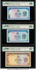 Rhodesia Reserve Bank of Rhodesia 1 (2); 5 Dollars 1.11.1976; 18.4.1978; 20.10.1978 Pick 34b*; 34c*; 36b* Three Replacement Examples PMG Gem Uncircula...