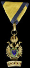 Austria, Order of the Iron Crown, Officer’s badge, with lower class War Decoration without Swords, apparently unsigned, by C.F. Rothe, Vienna, after 1...