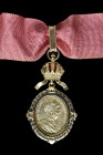 Austria, Art and Science Honour Decoration, a later copy in bronze-gilt and enamels, the cast central oval medallion with portrait of Franz Joseph, re...