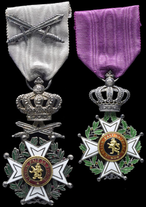 Belgium, Order of Leopold, Military Division, Knight’s breast badge, in silver, ...