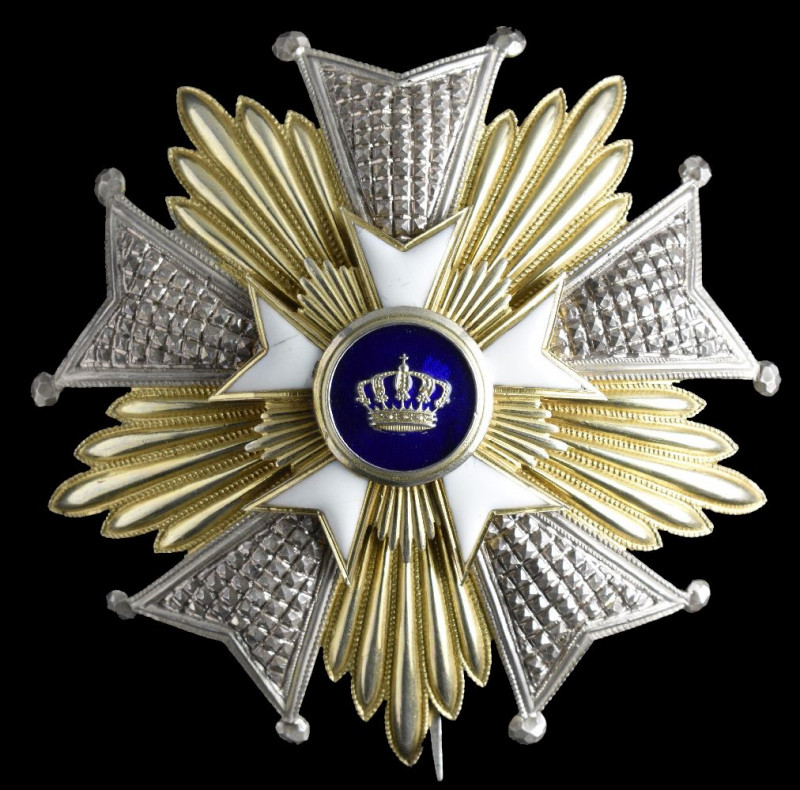 Belgium, Order of the Crown, Grand Officer’s breast star, by Wolfers, in silver,...