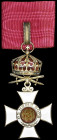 Bulgaria, Order of St Alexander, type II, with Royal crown, Military Division, Second class set of Insignia, unmarked, comprising neck badge, in silve...