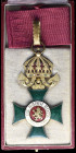 Bulgaria, Order of St Alexander, type II, with Royal crown, Civil Division, Third class neck badge, in gilt and enamels, 51.7mm, in case of issue with...