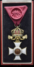Bulgaria, Order of St Alexander, type II, with Royal Crown, Civil Division, Fourth class breast badge, by Rothe, Vienna, suspension ring with pre 1922...
