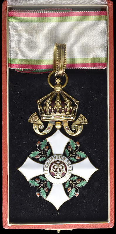 Bulgaria, Order of Civil Merit, type II, with Royal crown, Third class neck badg...