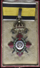 Bulgaria, Order of Military Merit, type 1, with Royal crown, Third class neck badge with War Decoration (instituted 1916), suspension ring stamped .90...