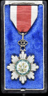 China, Republic, Order of the Golden Grain, Type Two (c.1916-1928), Fifth Class, breast badge, in silver, silver-gilt and enamels, 46mm width, with or...