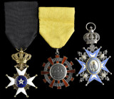 Ecuador, Order of Merit, type 2, post 1937, Knight’s breast badge, by Cejalvo Madrid, in silver and red enamel, 40.4 mm, Serbia, Order of St Sava, typ...
