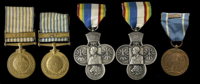 Ethiopia, Korean War Service Medals, EE1943 [1951] (2), unmarked, in silvered me...