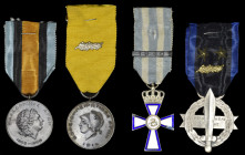 Greece, Miscellaneous Awards (4), comprising: Cross of Valour, 2nd Class in silver and enamels, with slip-on bronze clasp dated ‘1940’, with original ...