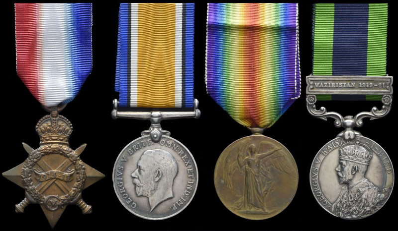 The Great War and I.G.S.M. ‘Waziristan 1919-21’ Group of 4 awarded to Lieutenant...