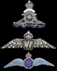 Miscellaneous Sweetheart Brooches (3), the first in silver and enamels for the R.A.F., stamped 'silver' to the reverse and 'Made In England', 54mm wid...
