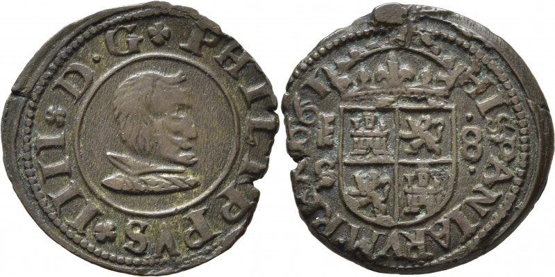 FELIPE IV. Segovia Ingenio. 8 maravedís. 1661. S. Cy5411. EBC-. Buen anverso