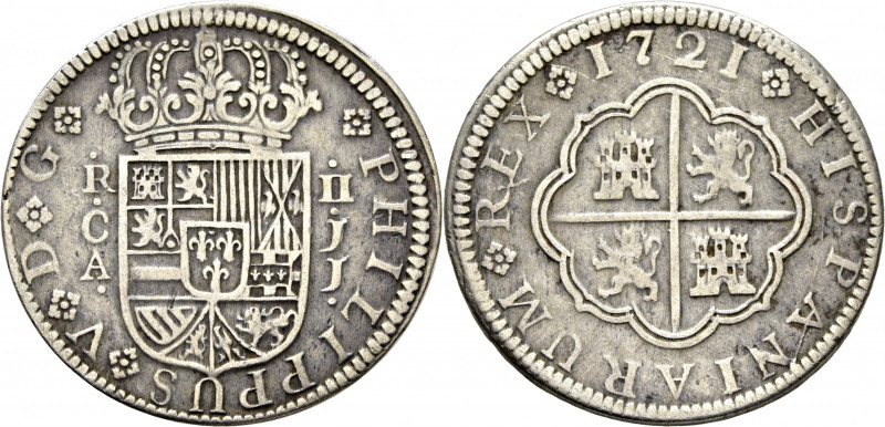 FELIPE V. Cuenca. 2 reales. 1721. JJ. Cy1817 (30€). MBc