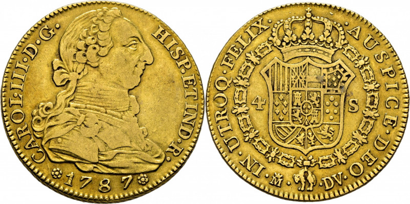 CARLOS III. Madrid. 4 escudos. 1787. DV. Cy12716. MBC/MBC+