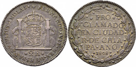 FERNANDO VII. (Méjico). 2 reales. 1808. Proclamación en Chiapas. Tono atractivo