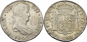 FERNANDO VII. Potosí. 8 reales. 1822. PJ. Casi EBC+. Atractiva
