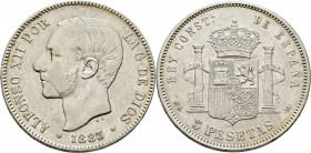 ALFONSO XII. Madrid. 5 pesetas. 1883*18-83. MSM