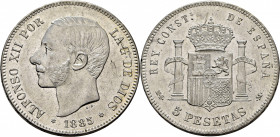 ALFONSO XII. Madrid. 5 pesetas. 1885*18-87. MSM. EBC+ o algo mejor