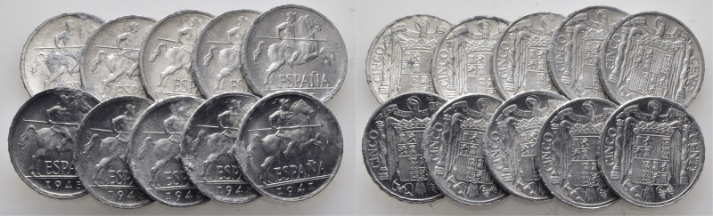 ESTADO ESPAÑOL. 5 céntimos. Jinete ibérico. 1945. Cy17763 (60€). Alguna motita d...