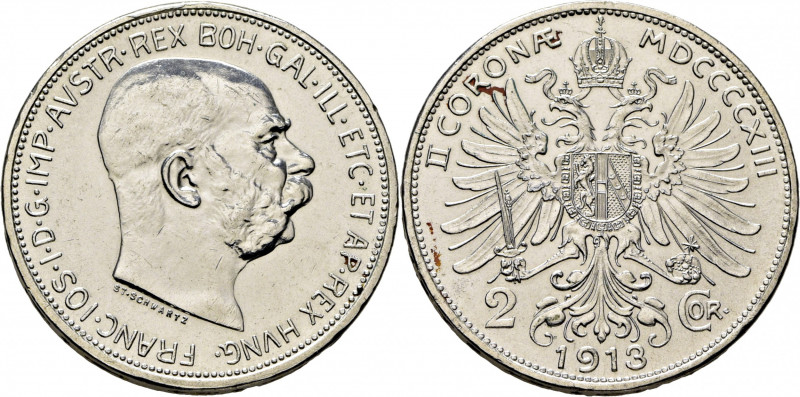 AUSTRIA. Francisco José. 2 coronas. 1913. K2821 (8$). Alguna ínfima marquita en ...