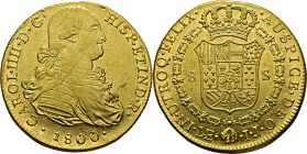 Lima. 8 escudos. 1800. IJ. EBC-/EBC+. Atractivo. Buen reverso