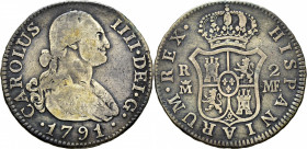 Madrid. 2 reales. 1791. MF