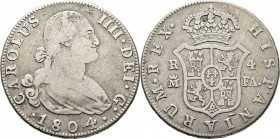 Madrid. 4 reales. 1804. FA. Escasa