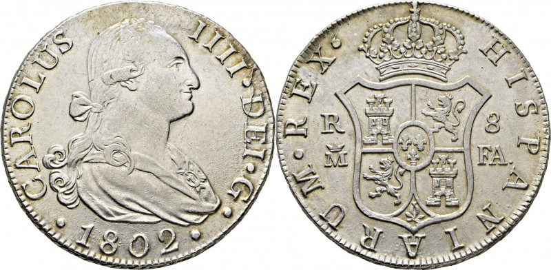 CARLOS IV. Madrid. 8 reales. 1802. FA. Cy13931. Algunas finas y suaves rayitas, ...