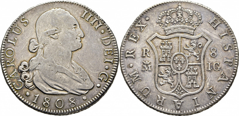 CARLOS IV. Madrid. 8 reales. 1808. IG. Cy13981. Algunas mínimas marquitas y rayi...