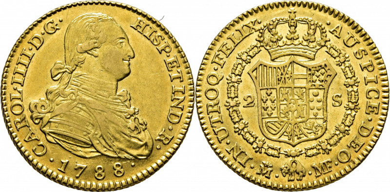 CARLOS IV. Madrid. 2 escudos. 1788. MF. Cy14143. Muy leves finas y suaves rayita...