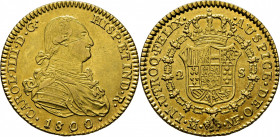Madrid. 2 escudos. 1800 sobre 1790. MF. EBC. Atractivo. Notable reverso