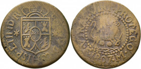 Manila. Cuarto. 1807. Cuarteles leones y castillos. Buen ejemplar. Escasa
