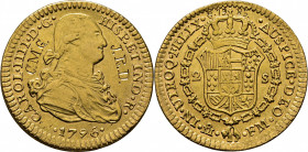 Méjico. 2 escudos. 1796. FM. Cierto atractivo. Rara