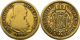 Méjico. 2 escudos. 1799. FM. Muy escasa