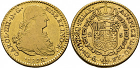 Méjico. 2 escudos. 1802. FT. Rara
