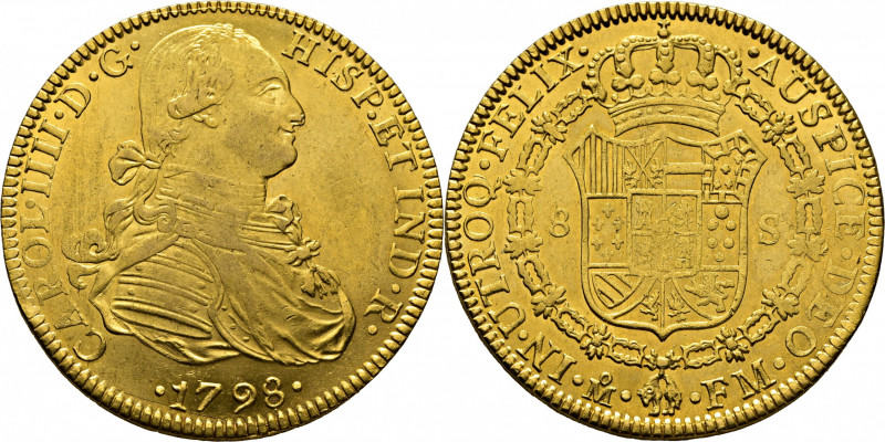 CARLOS IV. Méjico. 8 escudos. 1798. FM. Cy14527. Levísimas suaves y finas rayita...