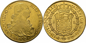 Méjico. 8 escudos. 1803. FT. Casi EBC+/SC-. Atractivo. Escasa