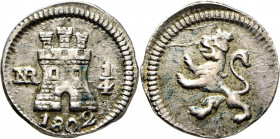 Nuevo Reino. 1/4 de real. 1802. Escasa