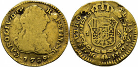 Nuevo Reino. 1 escudo. 1789. JJ. Rarísima. Solo conocemos otro ejemplar