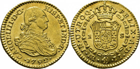 Nuevo Reino. 1 escudo. 1792. JJ. Mejor que EBC+. Magnífico. Muy rara. El mejor que hemos visto