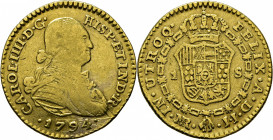 Nuevo Reino. 1 escudo. 1794. JJ. Muy escasa