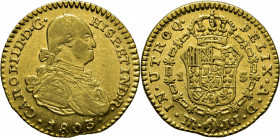 Nuevo Reino. 1 escudo. 1803. JJ. Muy buen ejemplar. Muy rara